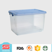 shunxing PP plastic 50L movable stackable storage box with wheels